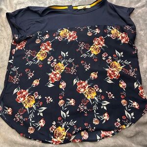 Rewind Navy Floral Short Sleeve Top